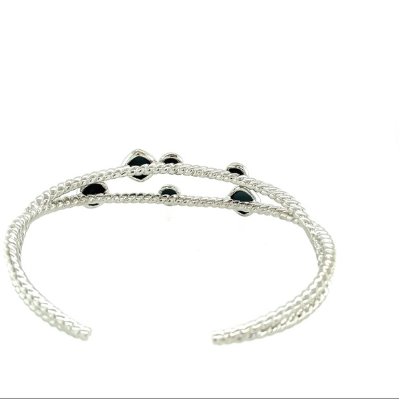 Colore SG Sterling faceted hematite cuff bracelet - Picture 4 of 5